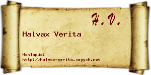 Halvax Verita névjegykártya